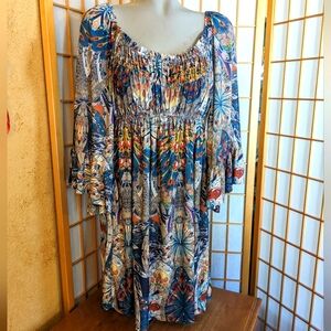 🆕 Boston Proper, graphic peacock dress, NEW with tags, size small